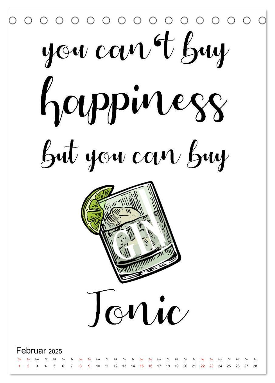 Bild: 9783435934317 | Gin &amp; Tonic - Fun Stuff (Tischkalender 2025 DIN A5 hoch), CALVENDO...