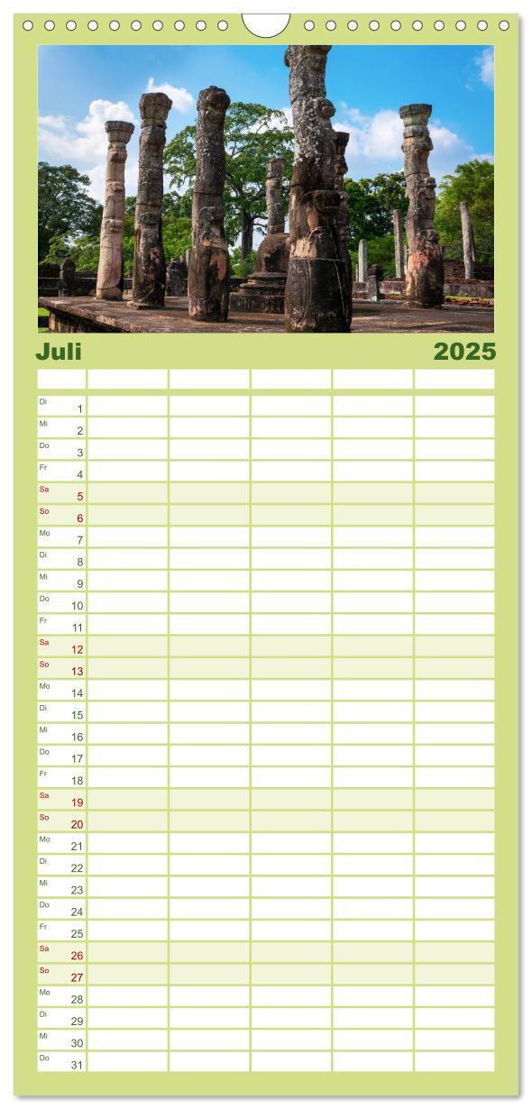 Bild: 9783457121535 | Familienplaner 2025 - Sri Lanka mit 5 Spalten (Wandkalender, 21 x...