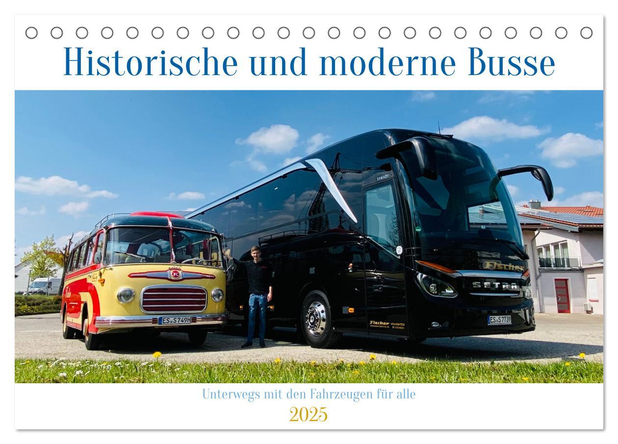 Cover: 9783383898495 | Historische und moderne Busse (Tischkalender 2025 DIN A5 quer),...