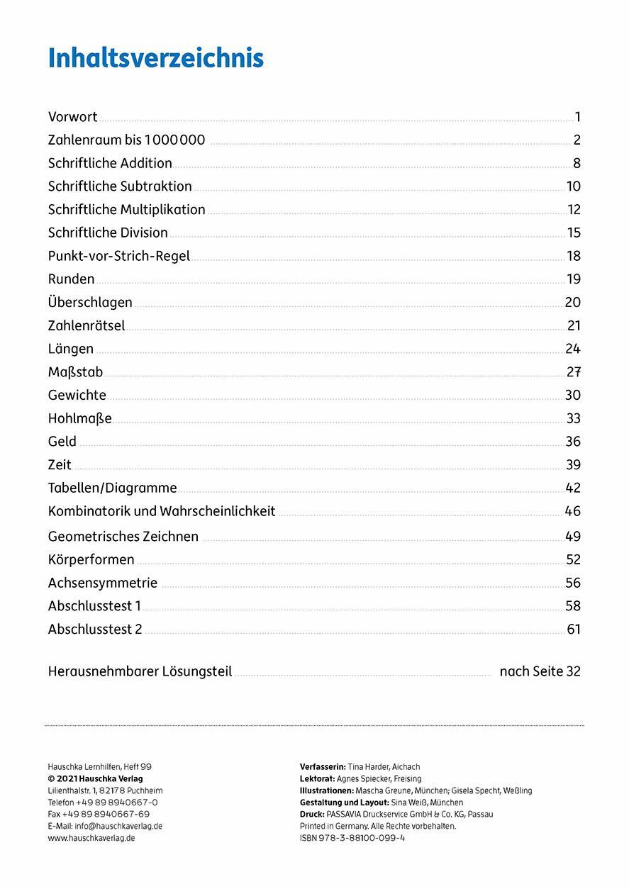 Bild: 9783881000994 | Fit zum Übertritt - Mathe 4. Klasse, A4- Heft | Tina Harder | Deutsch