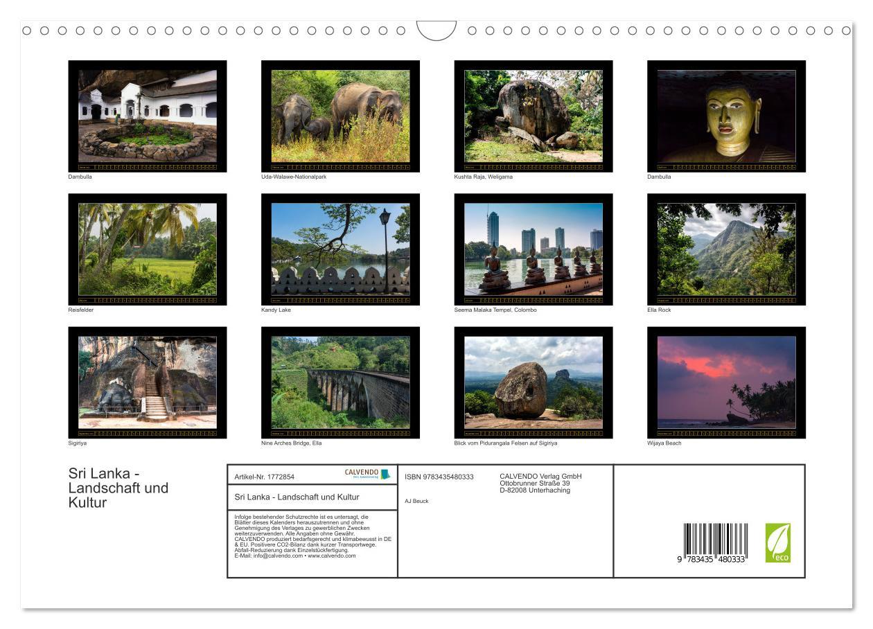 Bild: 9783435480333 | Sri Lanka - Landschaft und Kultur (Wandkalender 2025 DIN A3 quer),...