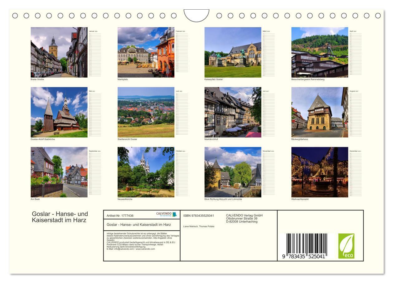 Bild: 9783435525041 | Goslar - Hanse- und Kaiserstadt im Harz (Wandkalender 2025 DIN A4...