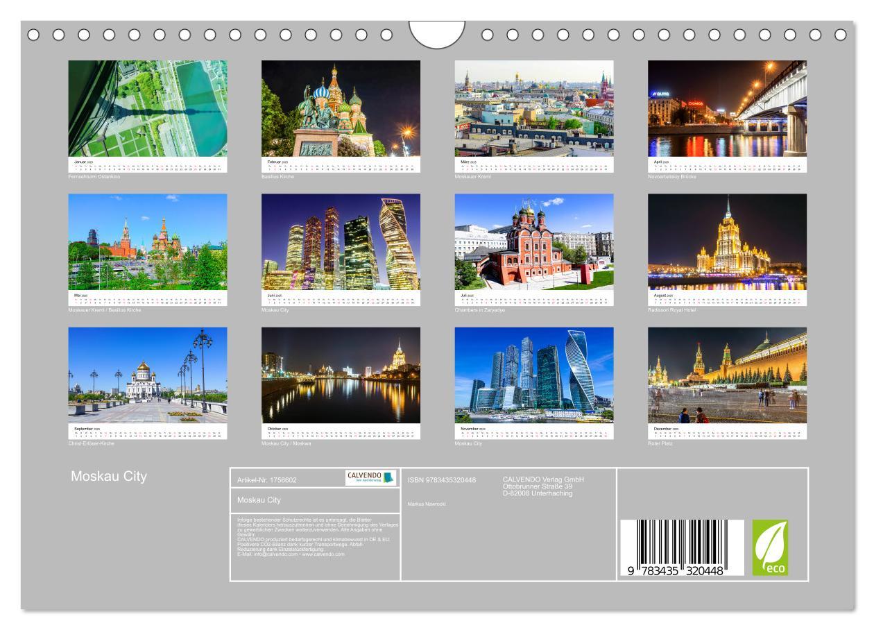 Bild: 9783435320448 | Moskau City (Wandkalender 2025 DIN A4 quer), CALVENDO Monatskalender