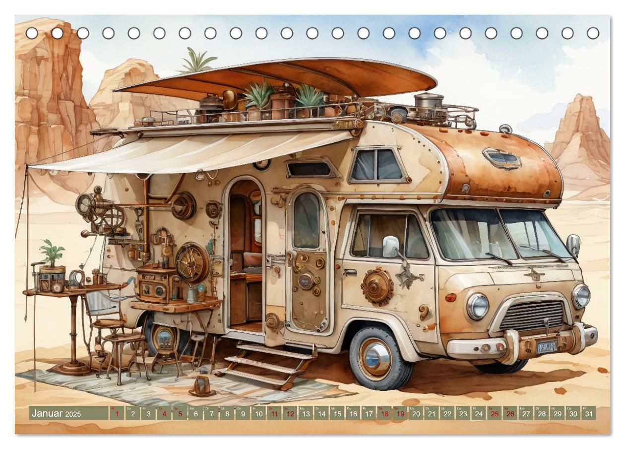 Bild: 9783457150658 | Steampunk Wohnmobile (Tischkalender 2025 DIN A5 quer), CALVENDO...