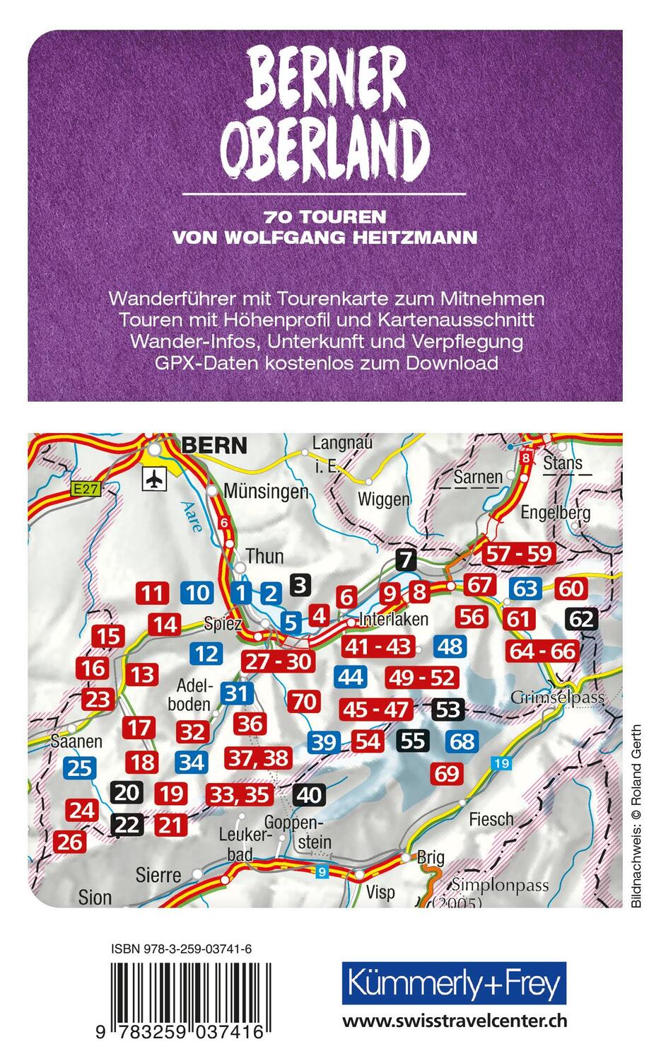 Rückseite: 9783259037881 | Kümmerly+Frey Wanderführer Berner Oberland | Wolfgang Heitzmann | Buch