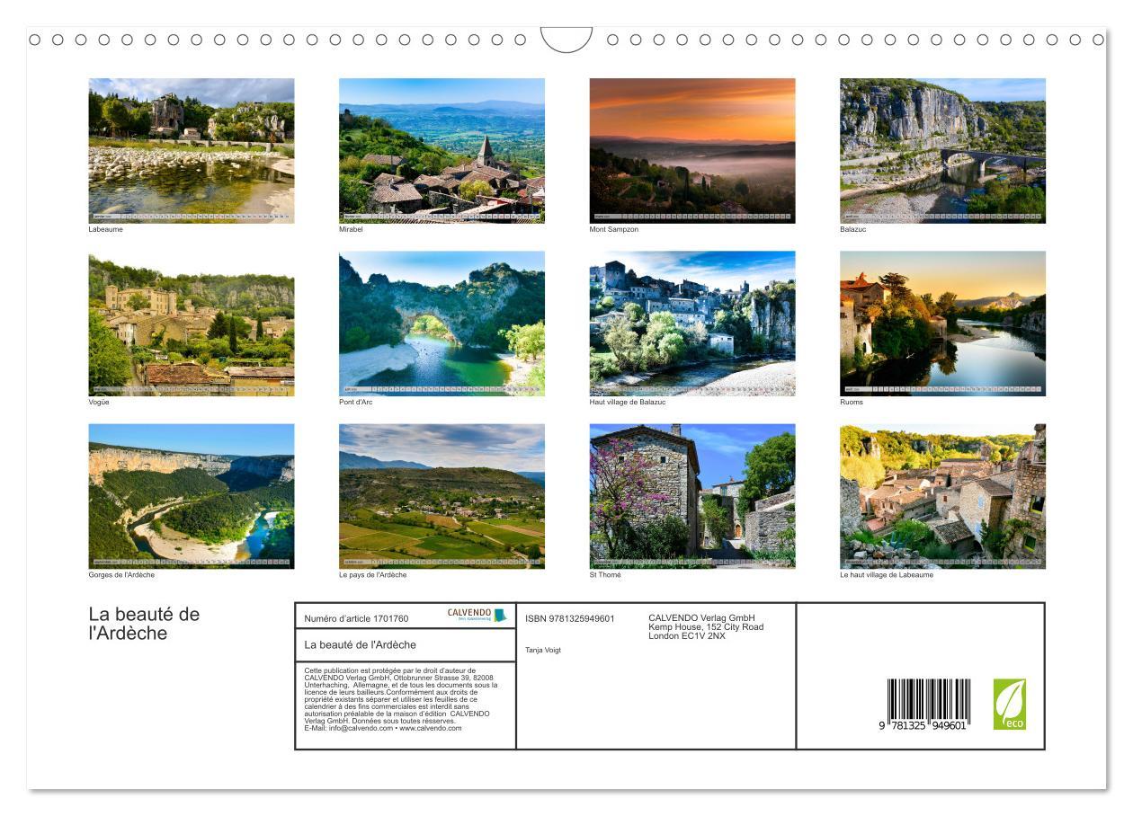 Bild: 9781325949601 | La beauté de l'Ardèche (Calendrier mural 2025 DIN A3 vertical),...