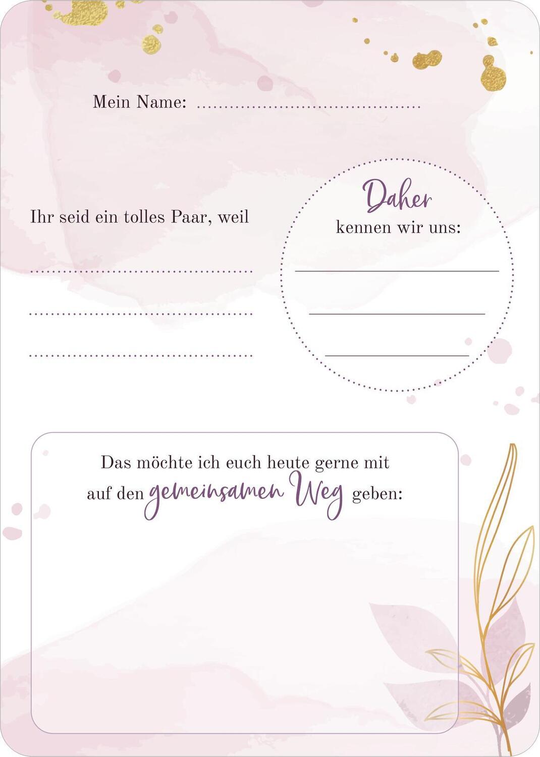 Bild: 4014489131045 | 50 Gästebuchkarten zur Hochzeit | Zum Eintragen, Aufheben und Erinnern