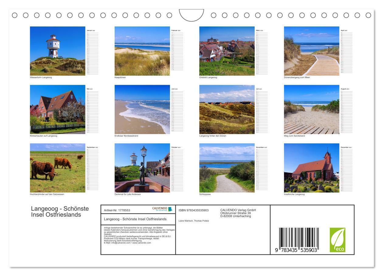 Bild: 9783435535903 | Langeoog - Schönste Insel Ostfrieslands (Wandkalender 2025 DIN A4...