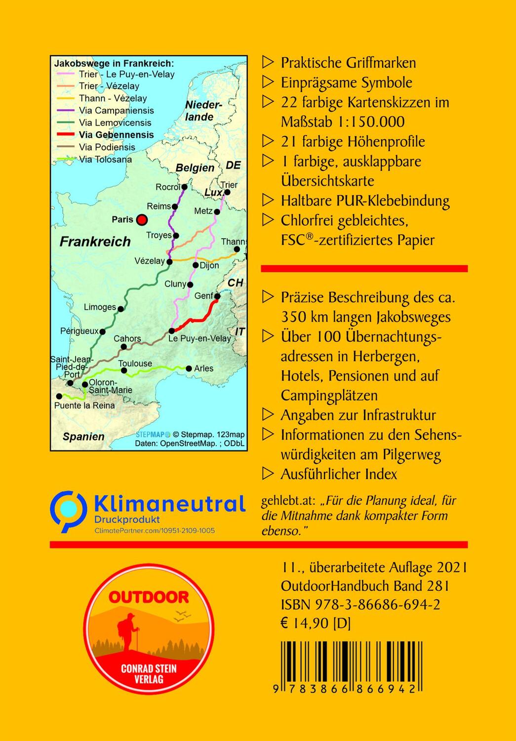 Rückseite: 9783866866942 | Frankreich: Jakobsweg Via Gebennensis | von Genf nach Le Puy-en-Velay