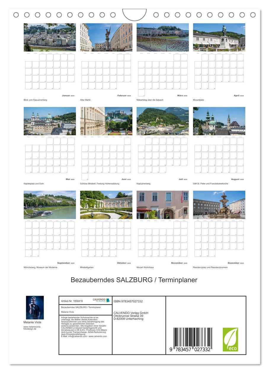 Bild: 9783457027332 | Bezauberndes SALZBURG / Terminplaner (Wandkalender 2025 DIN A4...