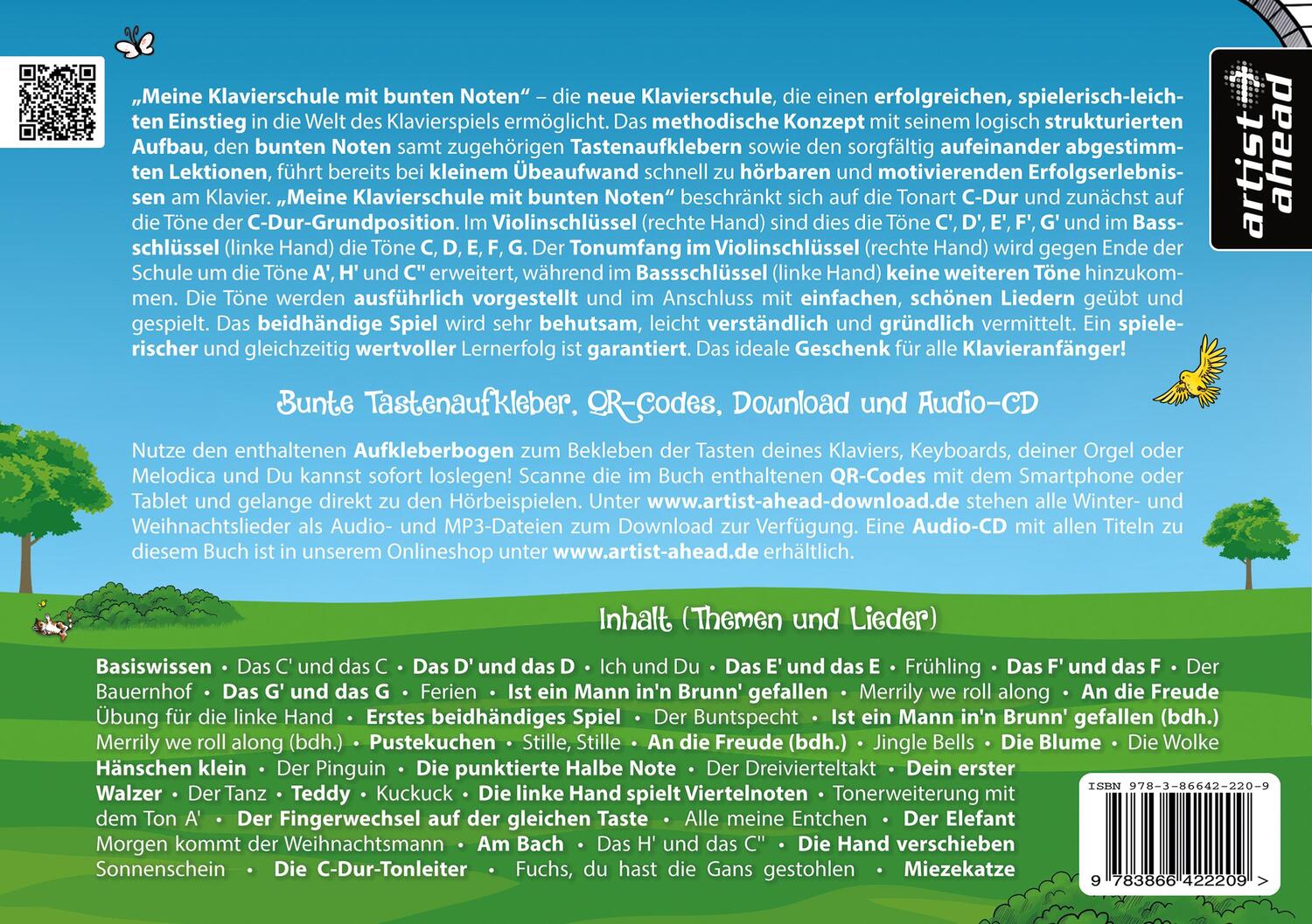 Rückseite: 9783866422209 | Meine Klavierschule mit bunten Noten! | Jens Rupp | Broschüre | 64 S.