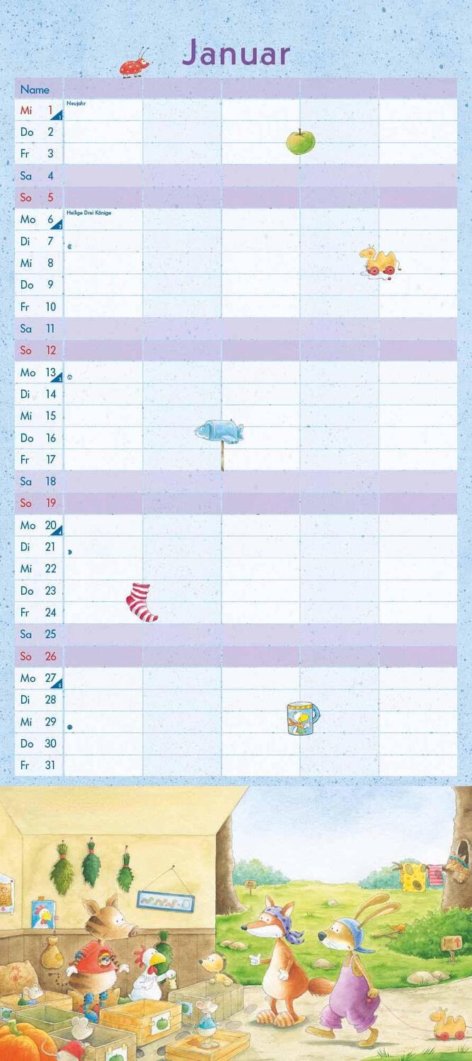 Bild: 4250809653693 | Der kleine Rabe Socke Familienkalender 2025 - Wandkalender -...