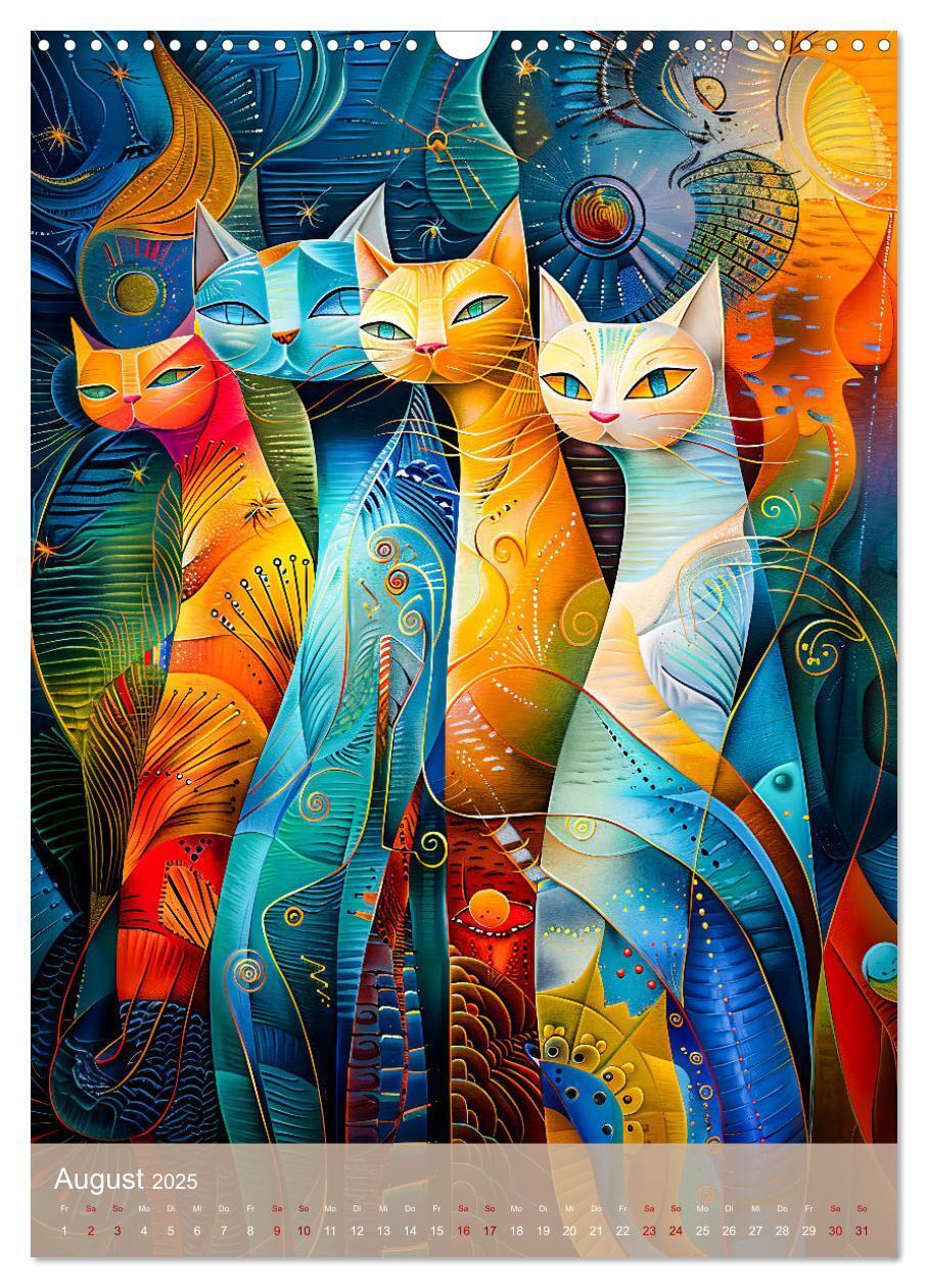 Bild: 9783457172148 | Astrale Katzen - Abstrakte Kunst für Katzenliebhaber (Wandkalender...