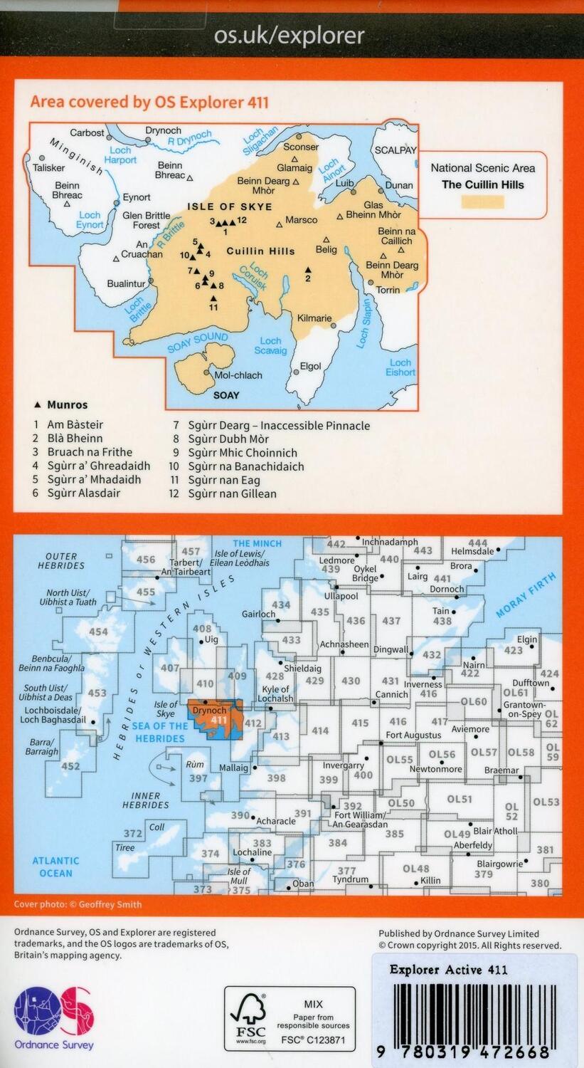 Bild: 9780319472668 | Skye - Cuillin Hills - Soay | Ordnance Survey | (Land-)Karte | 2015