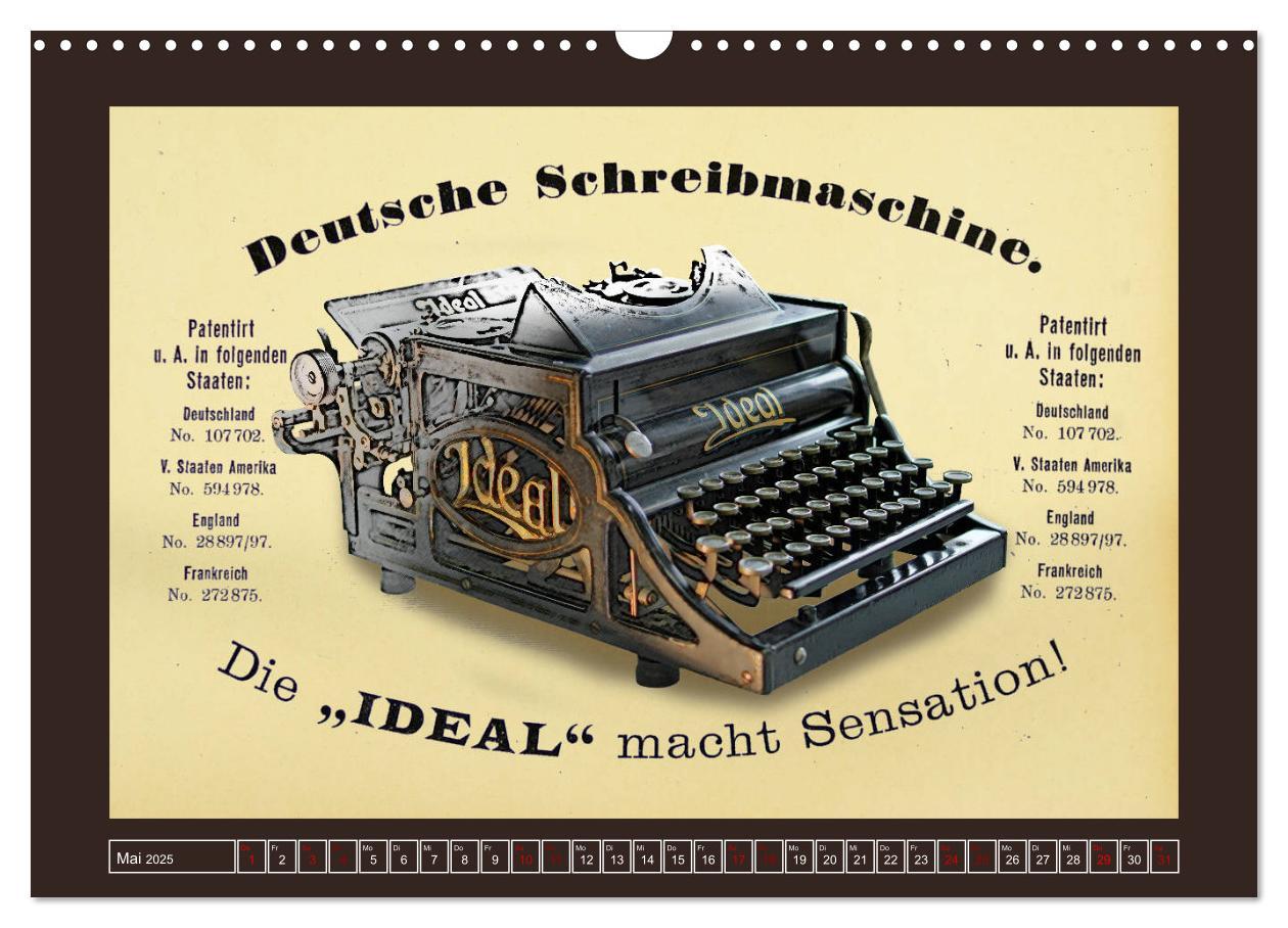 Bild: 9783435438570 | Schreibmaschinen um 1900 (Wandkalender 2025 DIN A3 quer), CALVENDO...