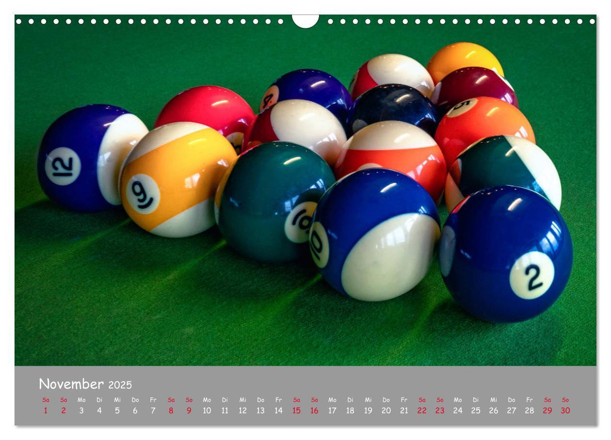 Bild: 9783435214389 | Freizeit Billard - Queue, Kugeln, Kreide und Tisch (Wandkalender...