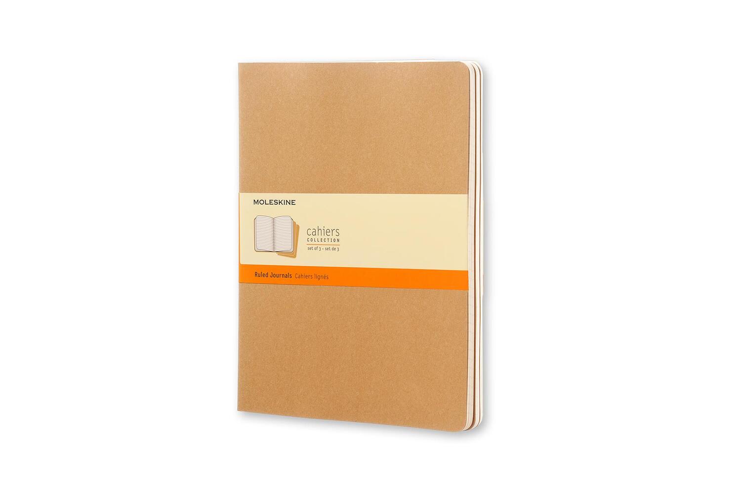 Bild: 9788883705045 | Moleskine Cahier Extra Large liniert packpapierbraun. 3er Pack | Buch