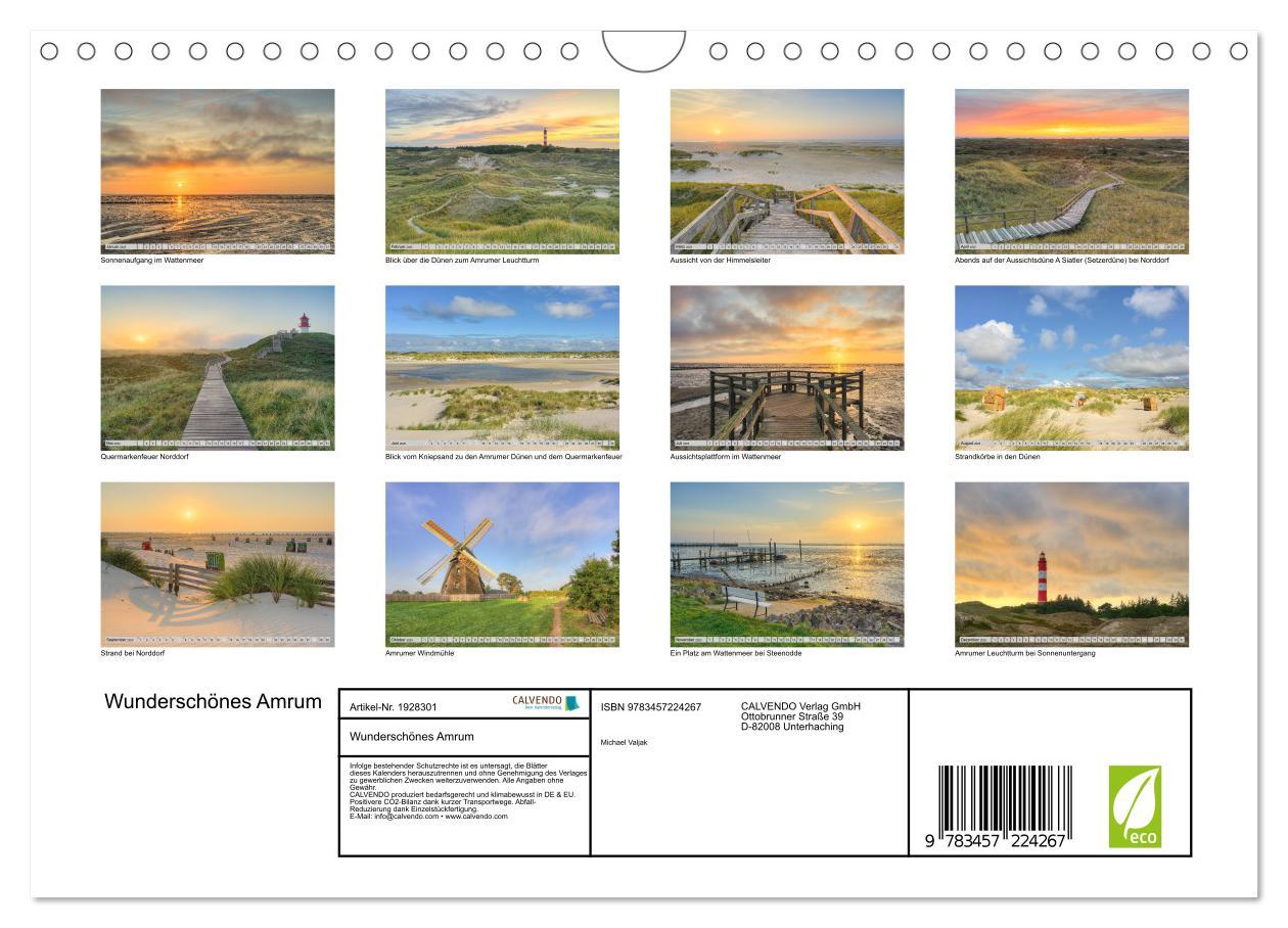 Bild: 9783457224267 | Wunderschönes Amrum (Wandkalender 2025 DIN A4 quer), CALVENDO...