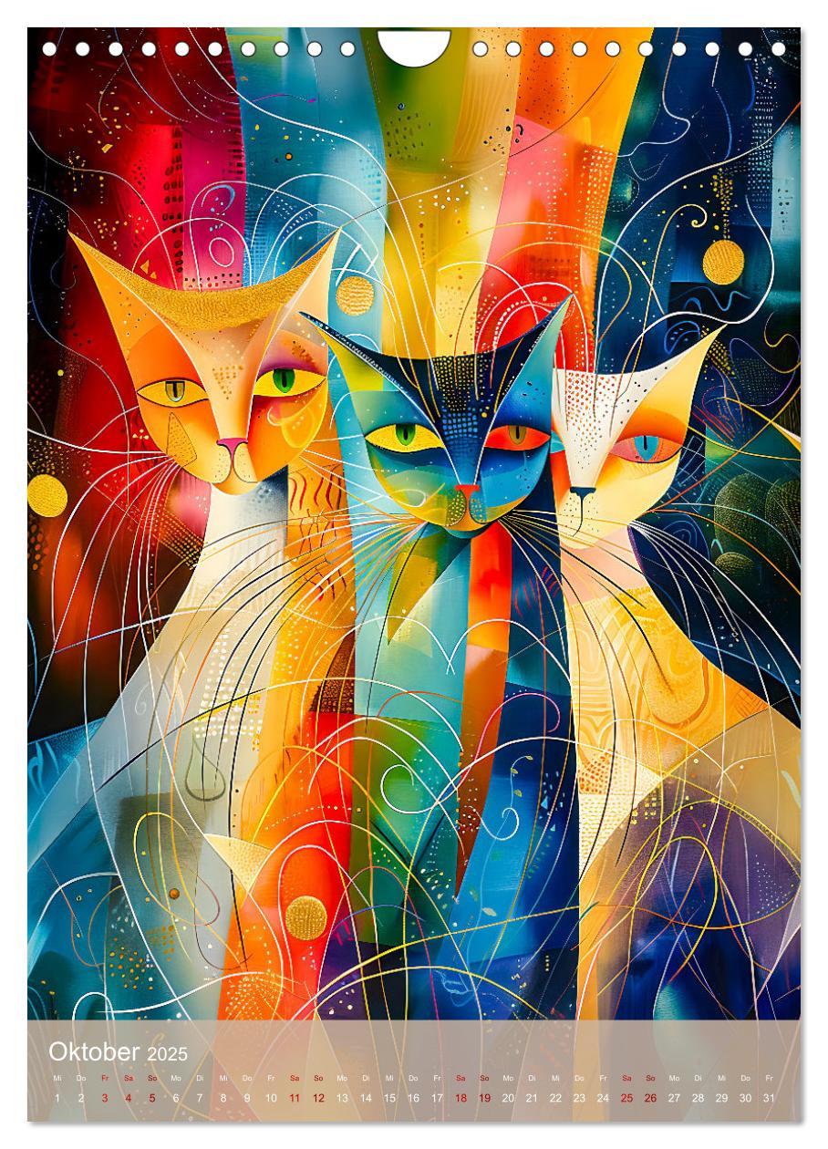 Bild: 9783457172100 | Astrale Katzen - Abstrakte Kunst für Katzenliebhaber (Wandkalender...