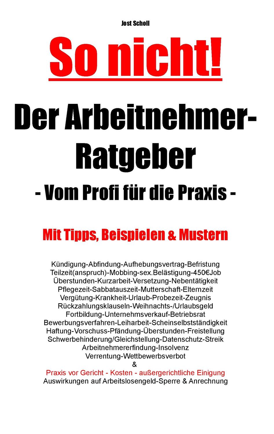 Cover: 9783750437142 | Der Arbeitnehmer-Ratgeber | Vom Profi für die Praxis | Jost Scholl