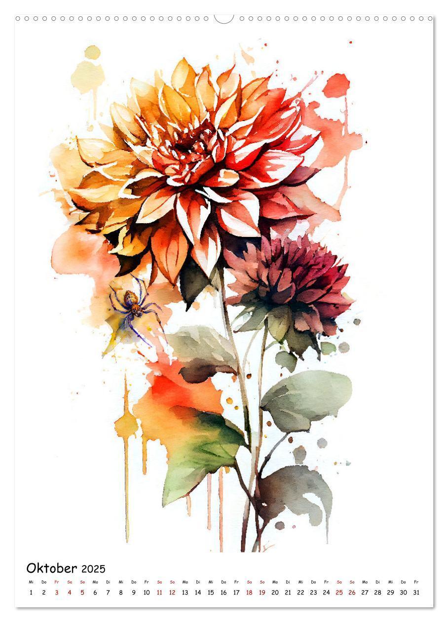 Bild: 9783435882182 | Aquarellmalerei - Blumen und Tiere im Garten (Wandkalender 2025 DIN...