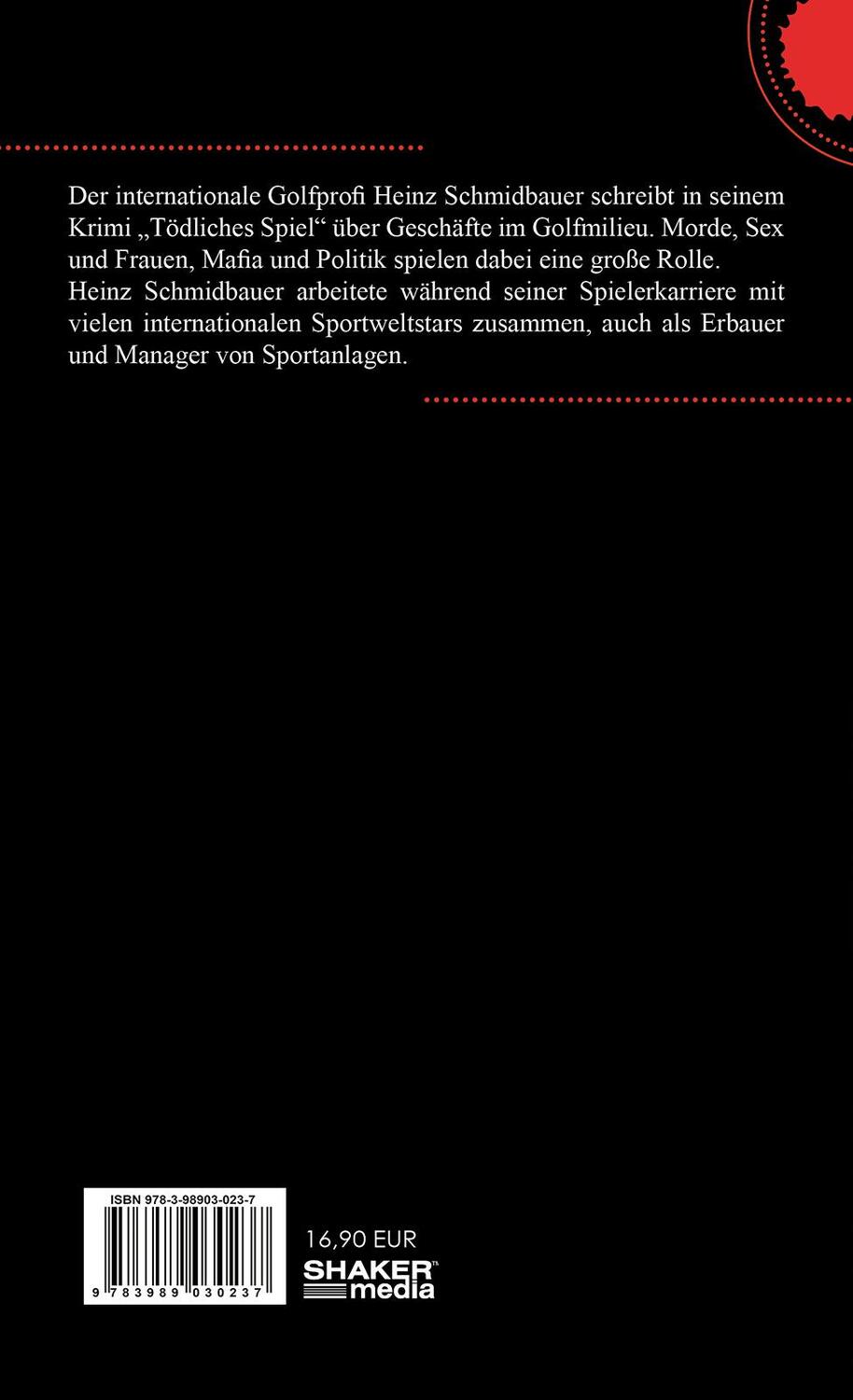 Rückseite: 9783989030237 | Tödliches Spiel | Heinz Schmidbauer | Taschenbuch | 122 S. | Deutsch