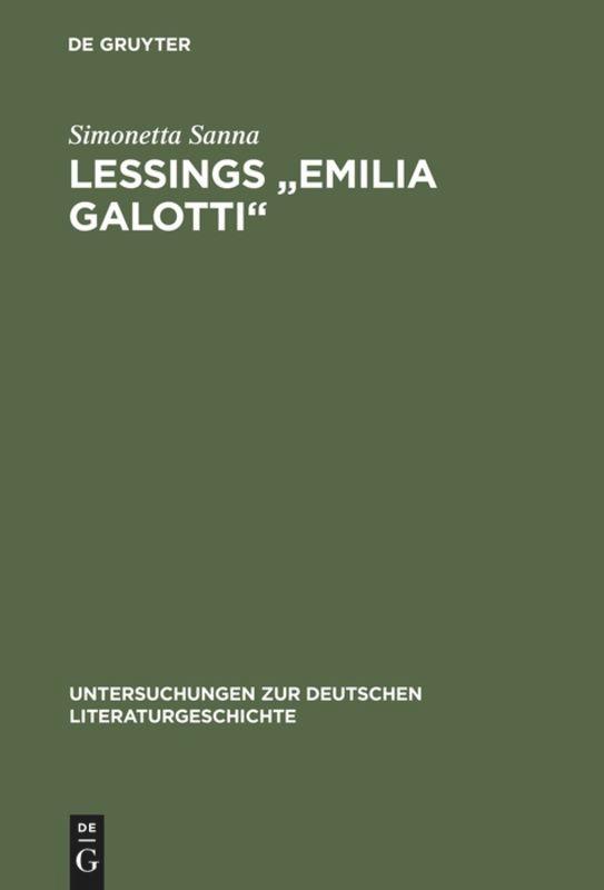 Cover: 9783484320437 | Lessings "Emilia Galotti" | Simonetta Sanna | Buch | V | Deutsch