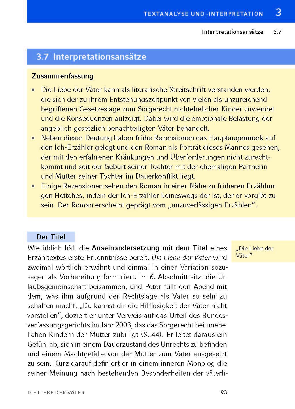 Bild: 9783804420663 | Die Liebe der Väter von Thomas Hettche - Textanalyse und...