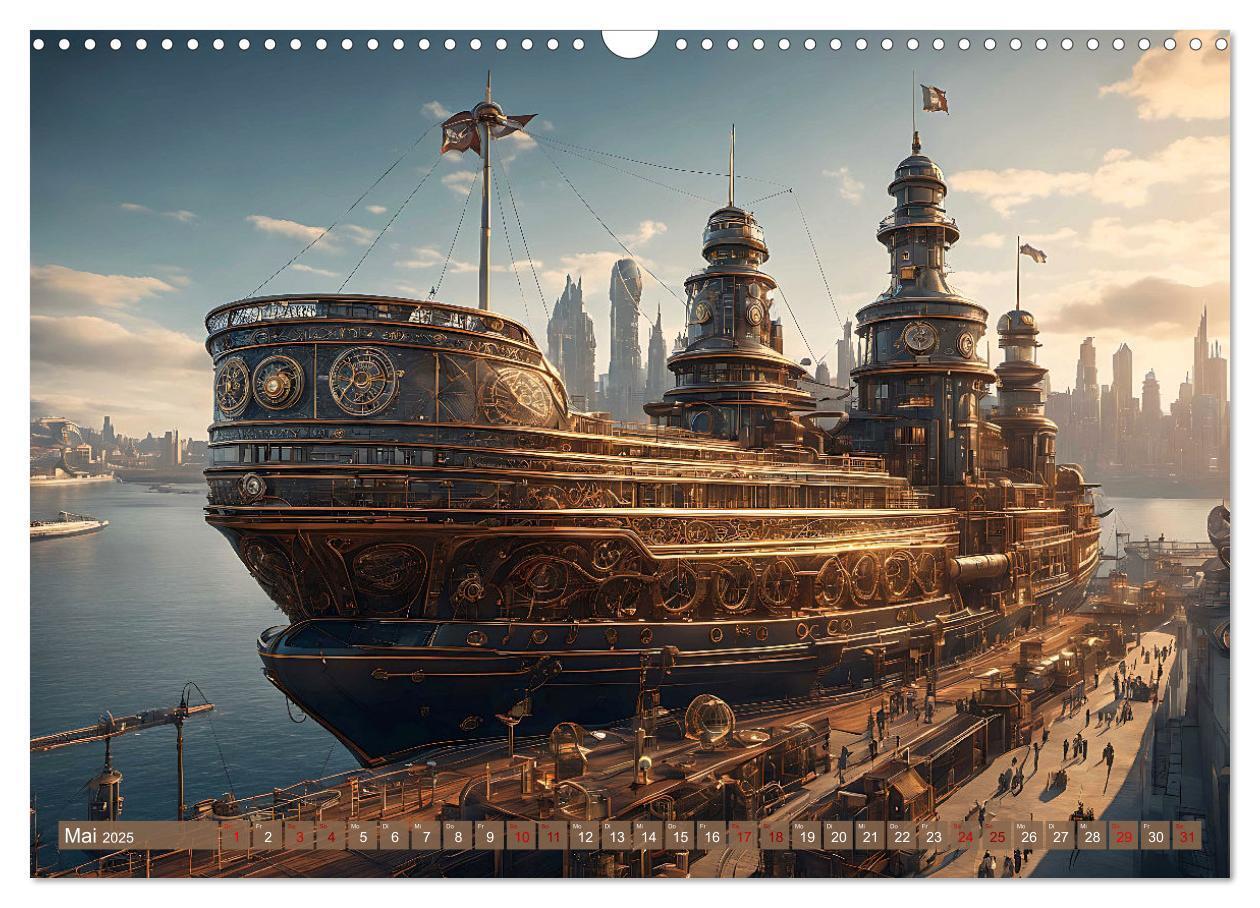 Bild: 9783383826795 | Steampunk Maschinenwelt (Wandkalender 2025 DIN A3 quer), CALVENDO...