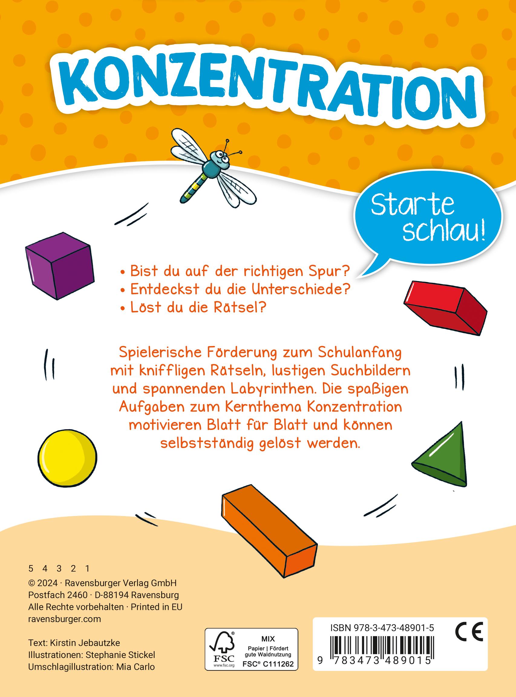 Rückseite: 9783473489015 | Ravensburger Mein Block zum Schulanfang: Konzentration -...