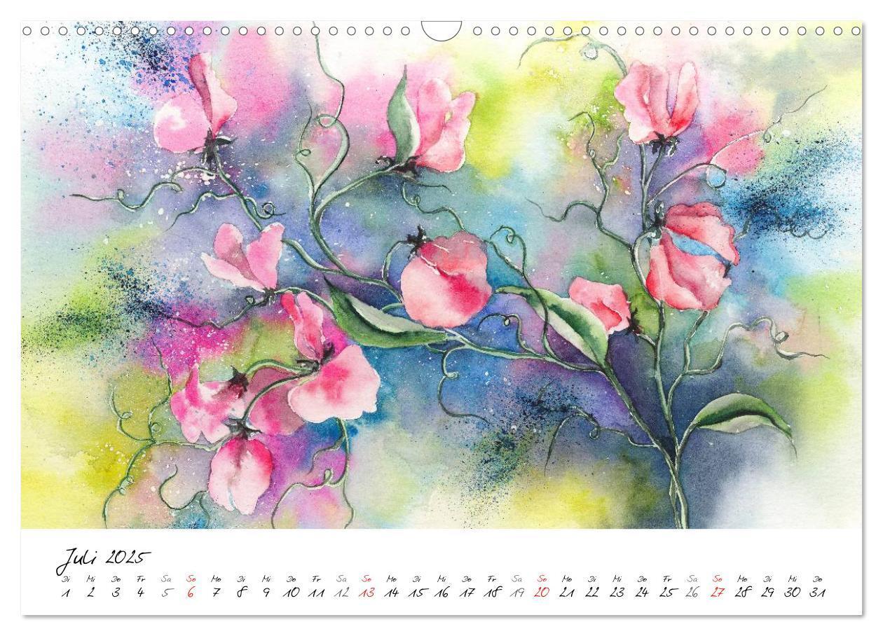 Bild: 9783435502400 | Blumen Blüten Aquarelle (Wandkalender 2025 DIN A3 quer), CALVENDO...