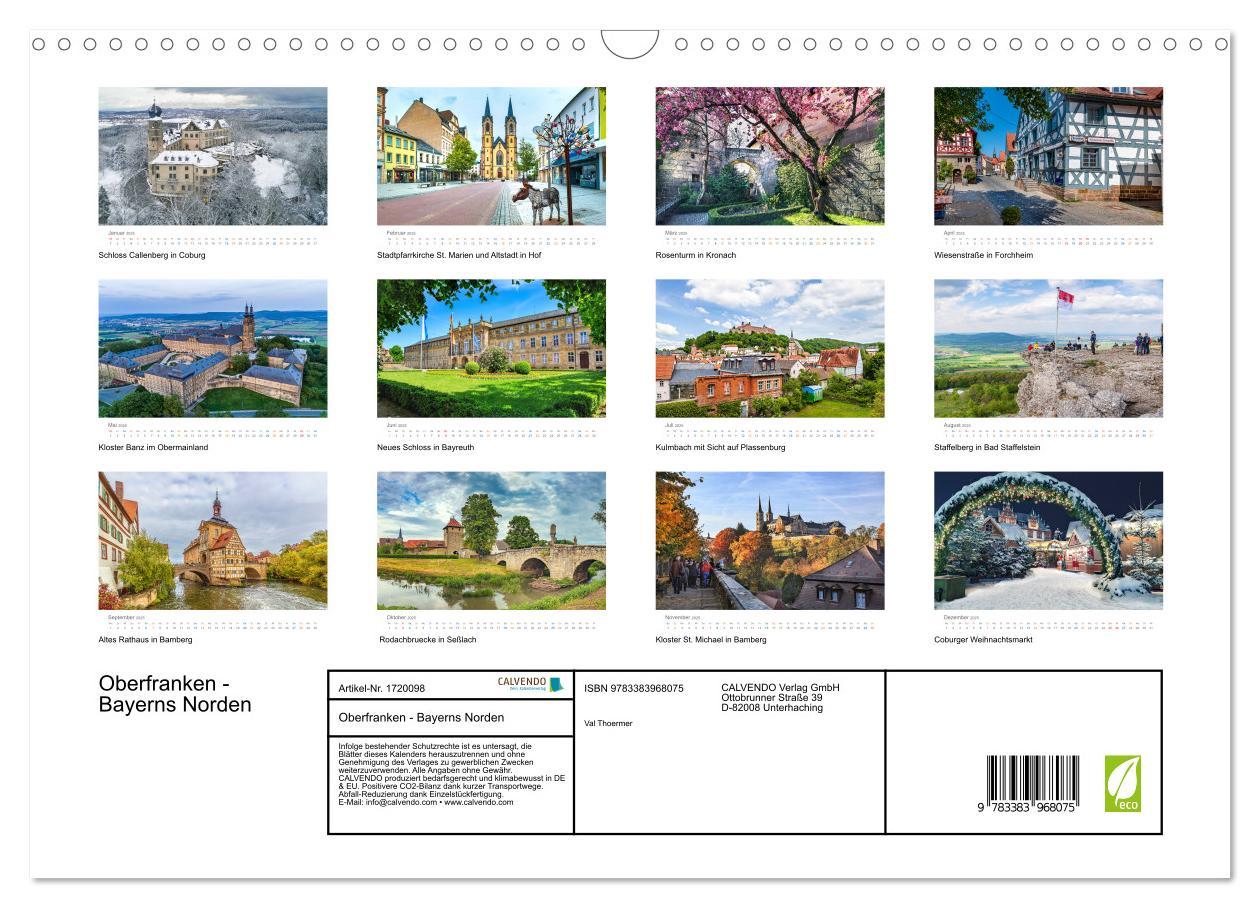 Bild: 9783383968075 | Oberfranken - Bayerns Norden (Wandkalender 2025 DIN A3 quer),...