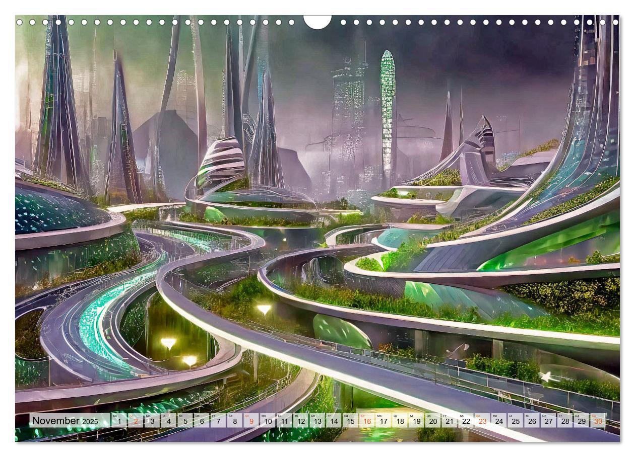 Bild: 9783383800559 | Stadtarchitektur, futuristisch-fantastisch (Wandkalender 2025 DIN...