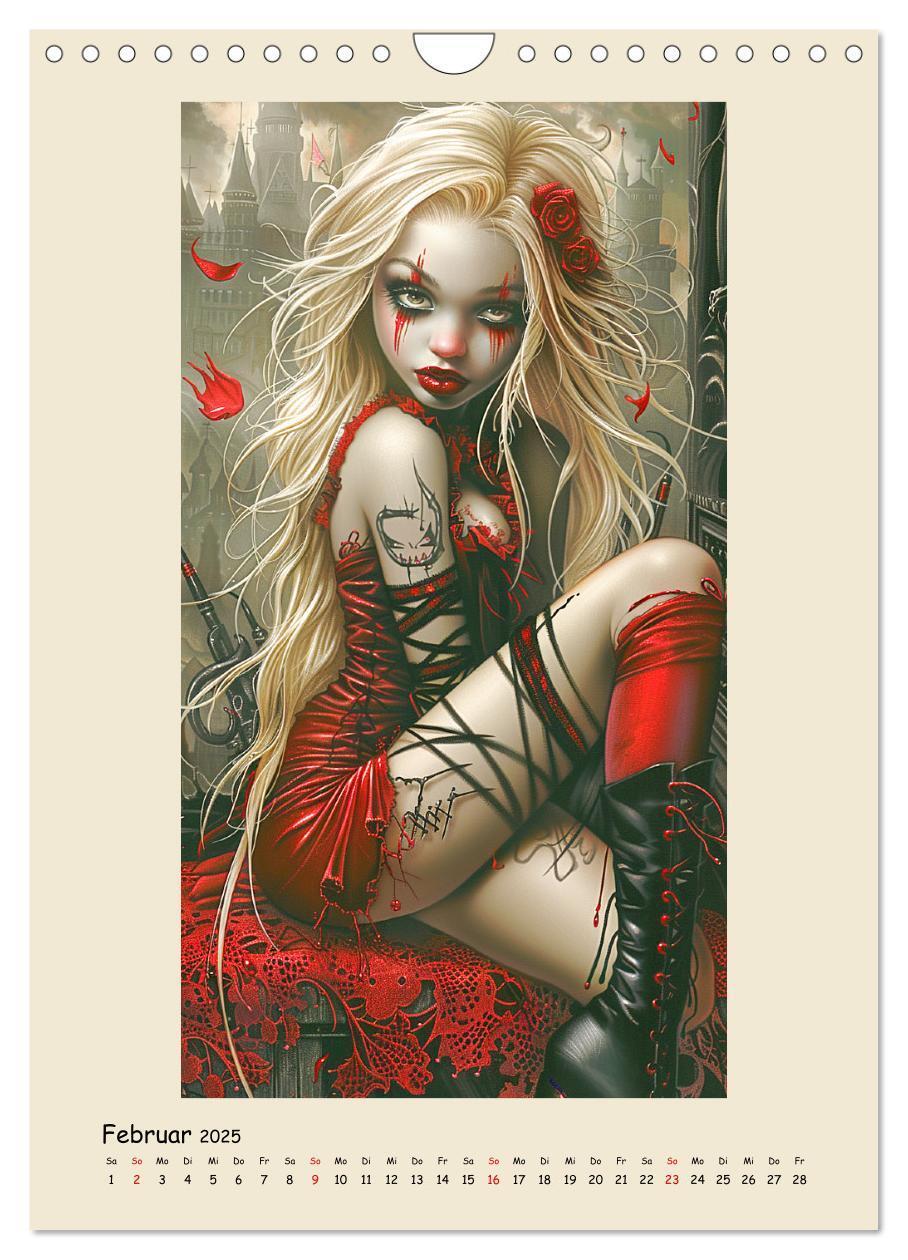 Bild: 9783457126738 | Gothic-Girls. Bizzare Comic-Art (Wandkalender 2025 DIN A4 hoch),...