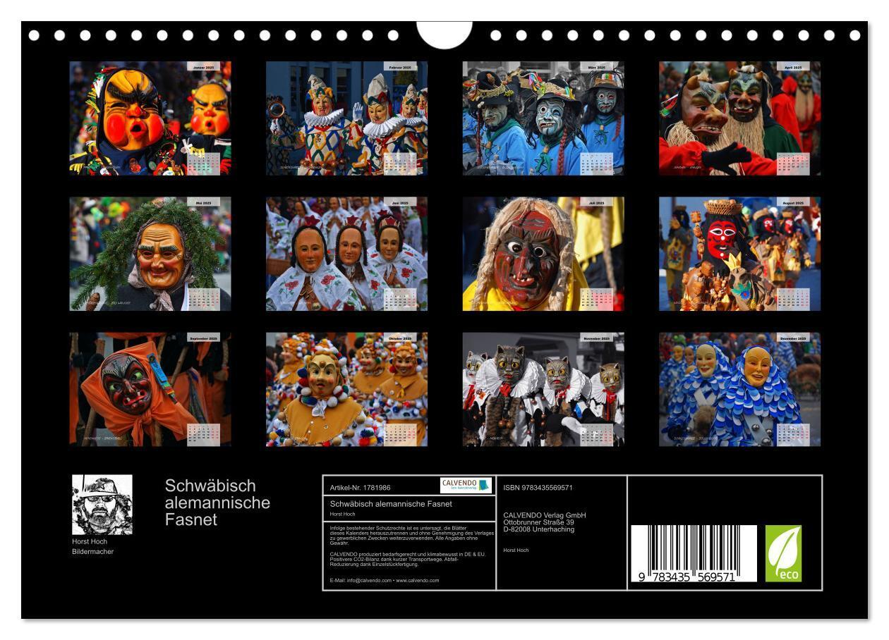 Bild: 9783435569571 | Schwäbisch alemannische Fasnet (Wandkalender 2025 DIN A4 quer),...