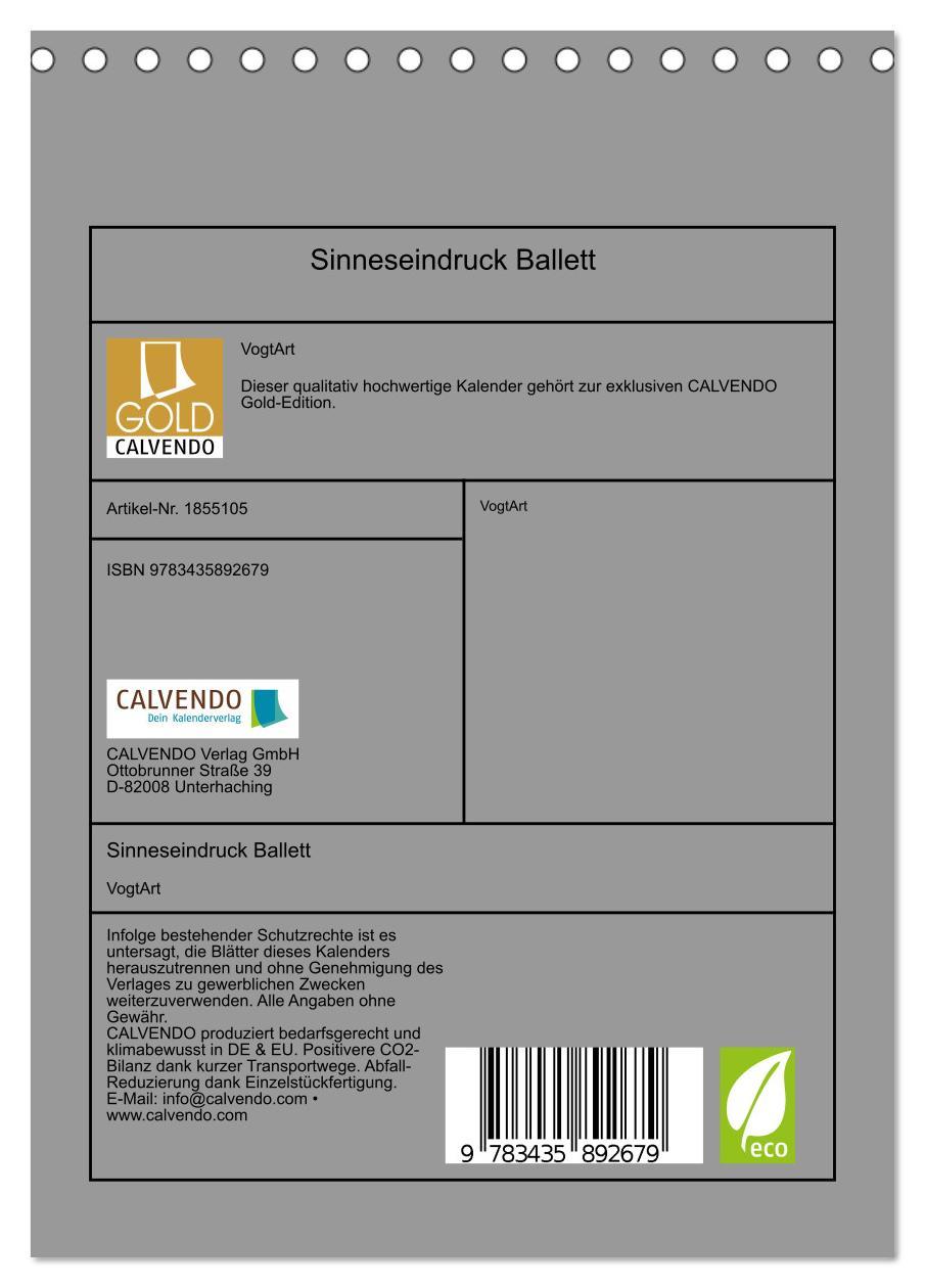 Bild: 9783435892679 | Sinneseindruck Ballett (Tischkalender 2025 DIN A5 hoch), CALVENDO...