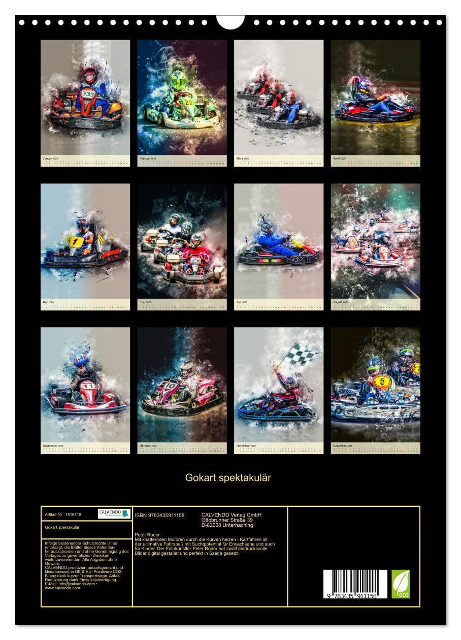 Bild: 9783435911158 | Gokart spektakulär (Wandkalender 2025 DIN A3 hoch), CALVENDO...