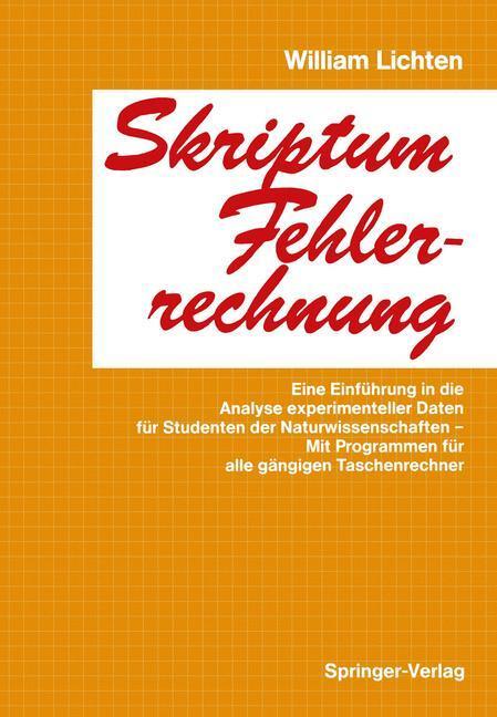 Cover: 9783540183112 | Skriptum Fehlerrechnung | William Lichten | Taschenbuch | Paperback