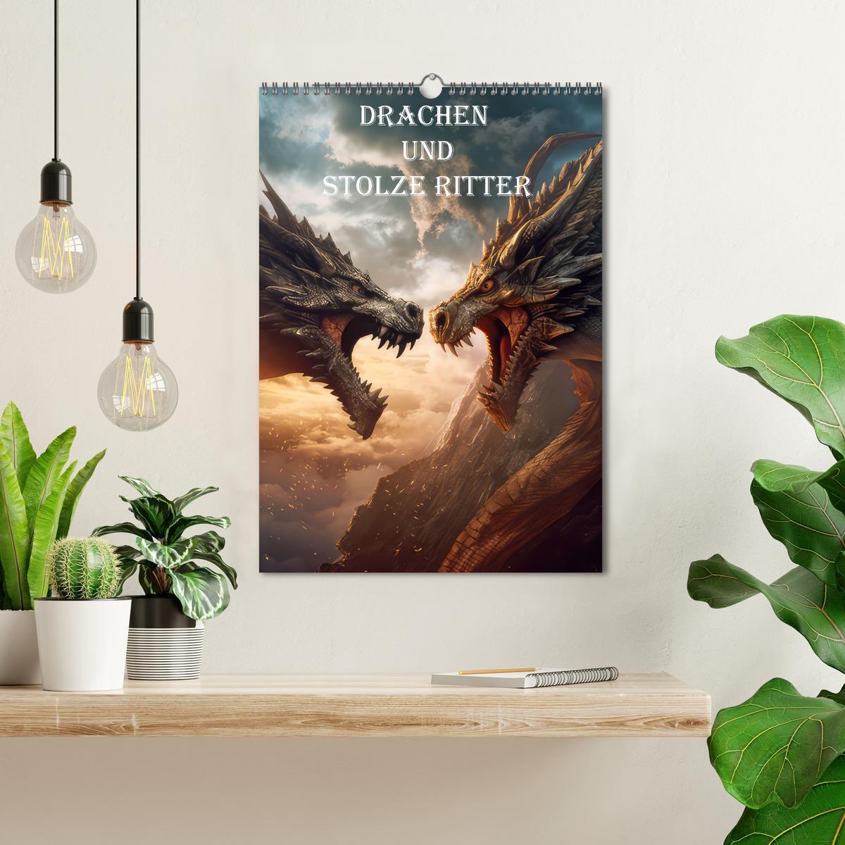 Bild: 9783435862986 | Drachen und stolze Ritter (Wandkalender 2025 DIN A3 hoch), CALVENDO...