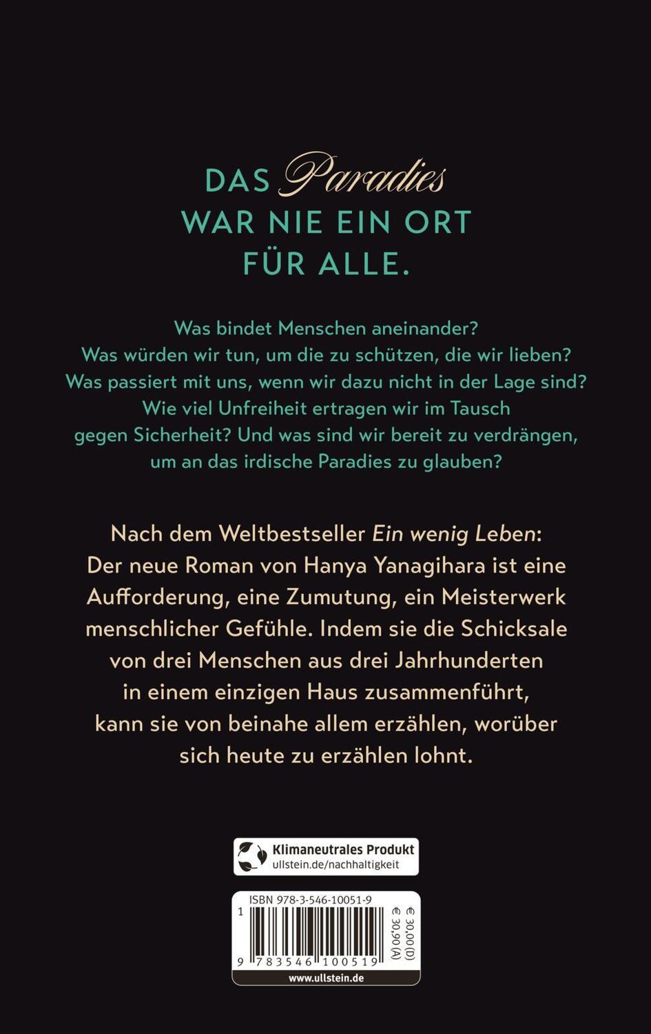 Rückseite: 9783546100519 | Zum Paradies | Hanya Yanagihara | Buch | 896 S. | Deutsch | 2022