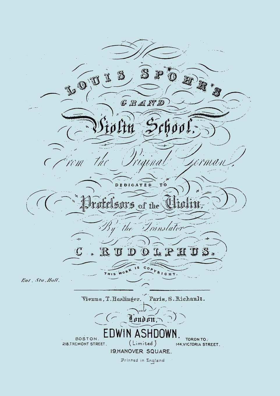 Cover: 9781906857448 | Louis Spohr's Grand Violin School. (Facsimile reprint from c.1890...