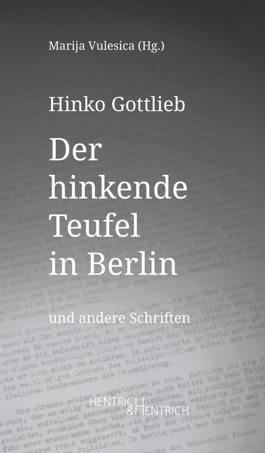 Cover: 9783955656775 | Der hinkende Teufel in Berlin und andere Schriften | Hinko Gottlieb