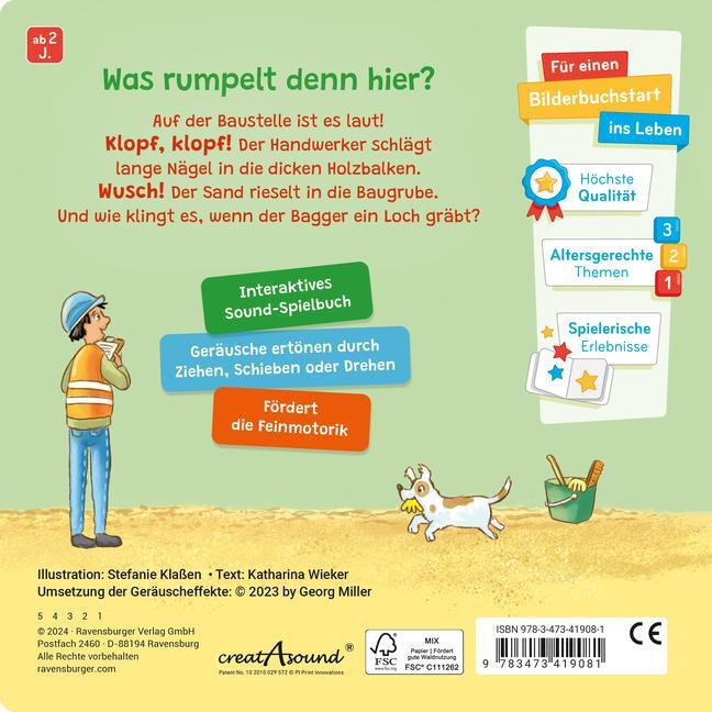 Bild: 9783473419081 | Spielen, Hören, Staunen: Baustelle. Ein Sound-Spielbuch ohne...