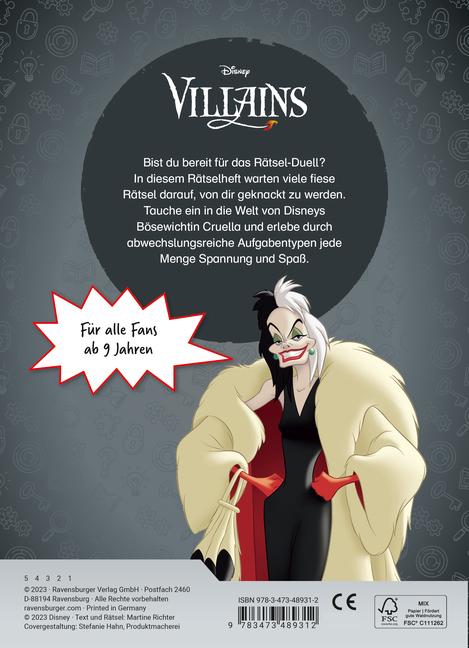 Bild: 9783473489312 | Ravensburger Disney Villains: Fiese Rätsel mit Cruella - Knifflige...