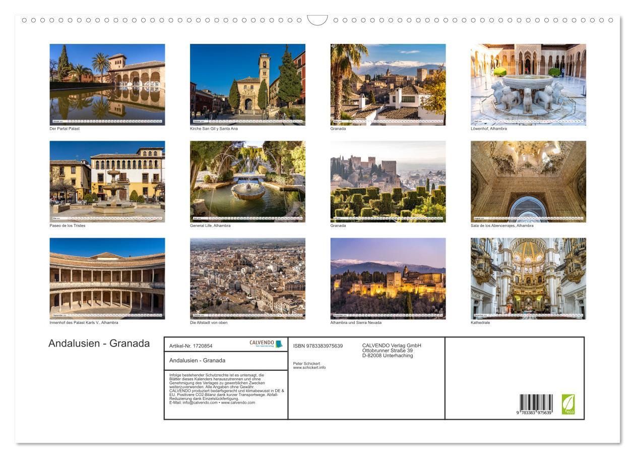 Bild: 9783383975639 | Andalusien - Granada (Wandkalender 2025 DIN A2 quer), CALVENDO...