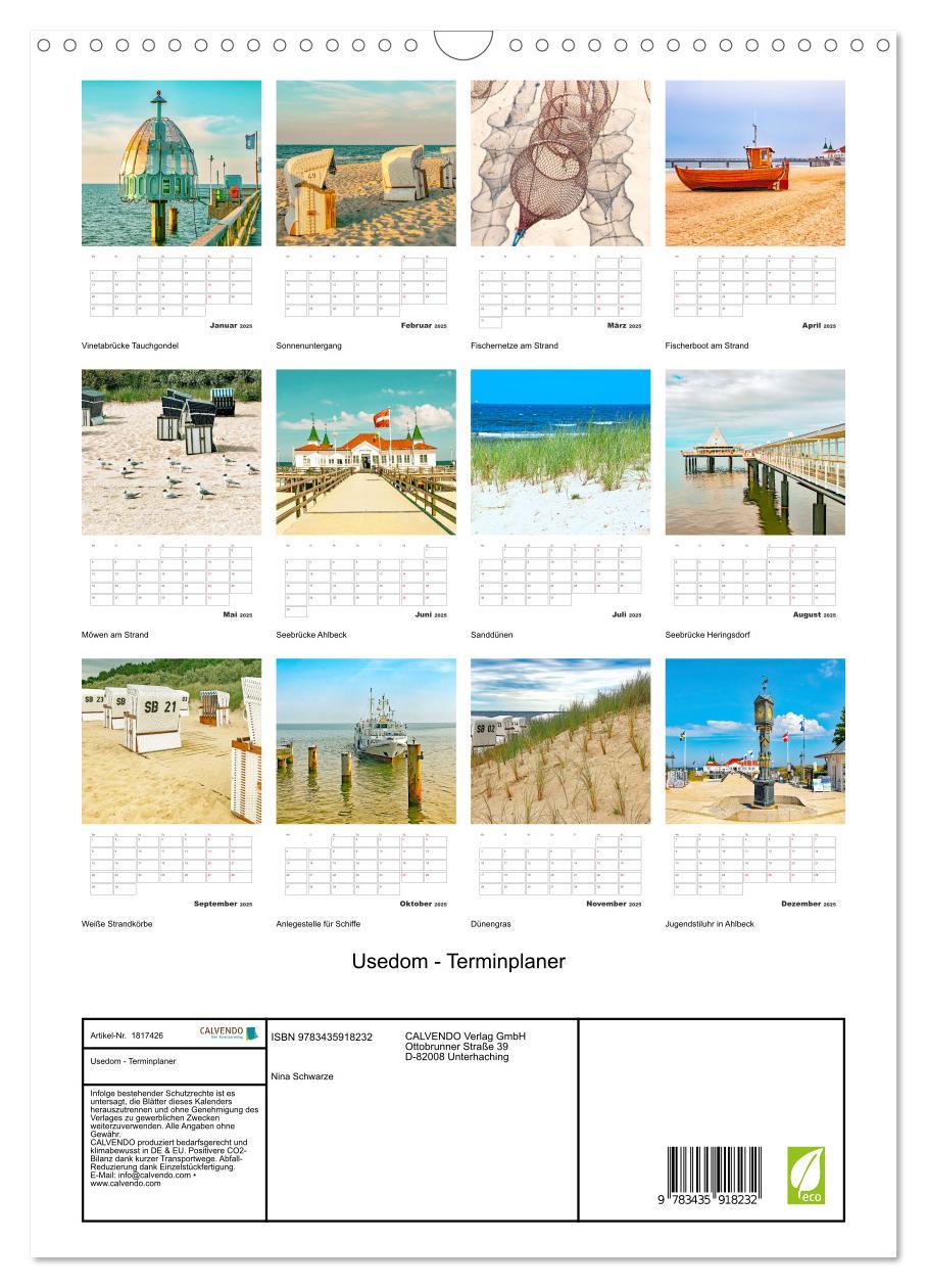 Bild: 9783435918232 | Usedom - Terminplaner (Wandkalender 2025 DIN A3 hoch), CALVENDO...