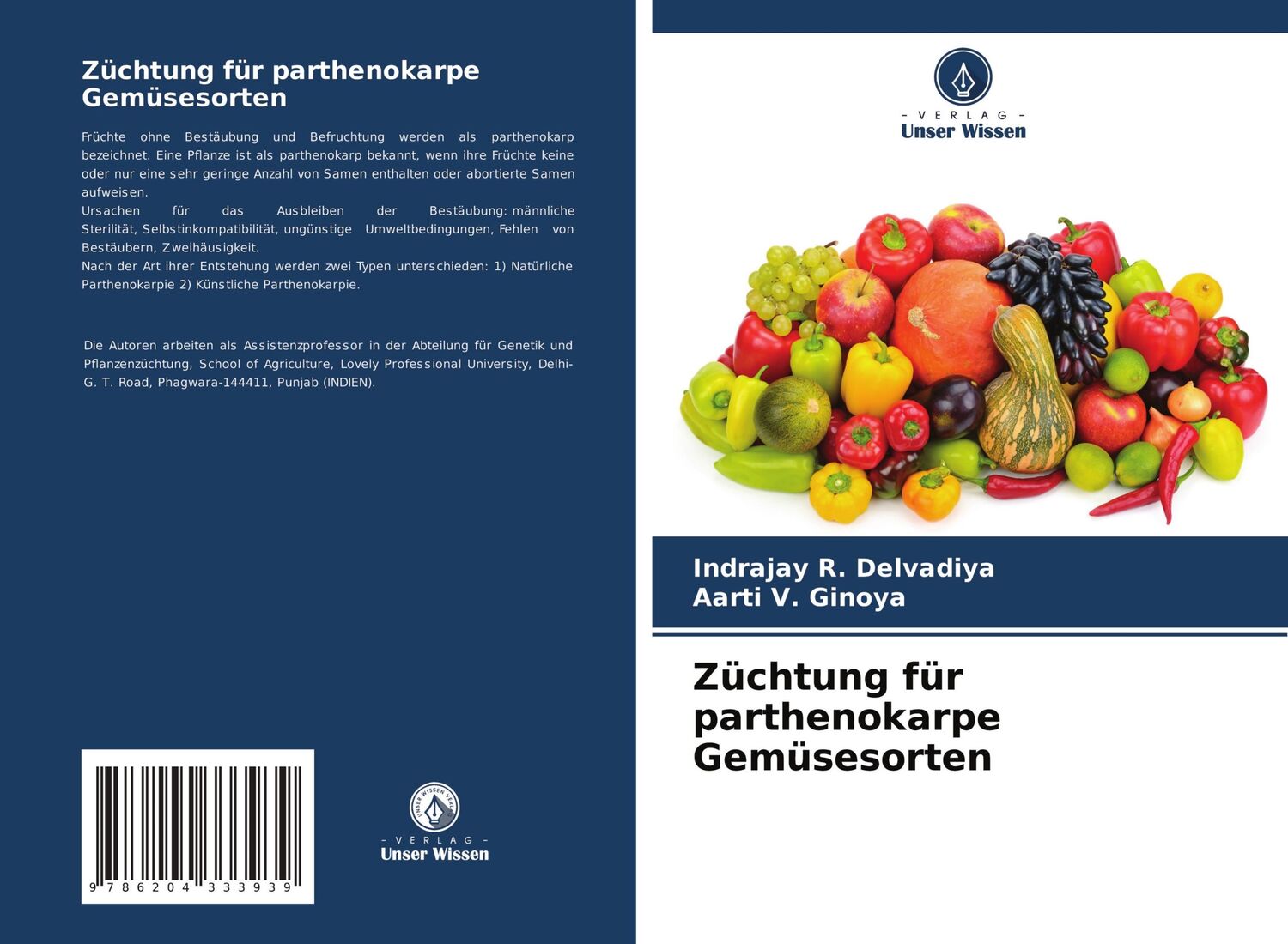 Cover: 9786204333939 | Züchtung für parthenokarpe Gemüsesorten | Delvadiya (u. a.) | Buch