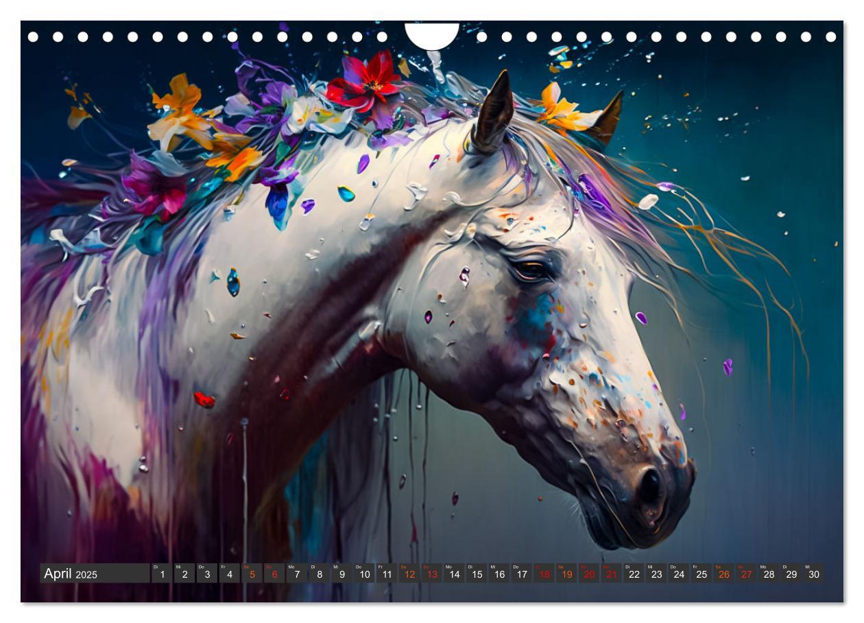 Bild: 9783383913327 | Pferde und Blumen (Wandkalender 2025 DIN A4 quer), CALVENDO...