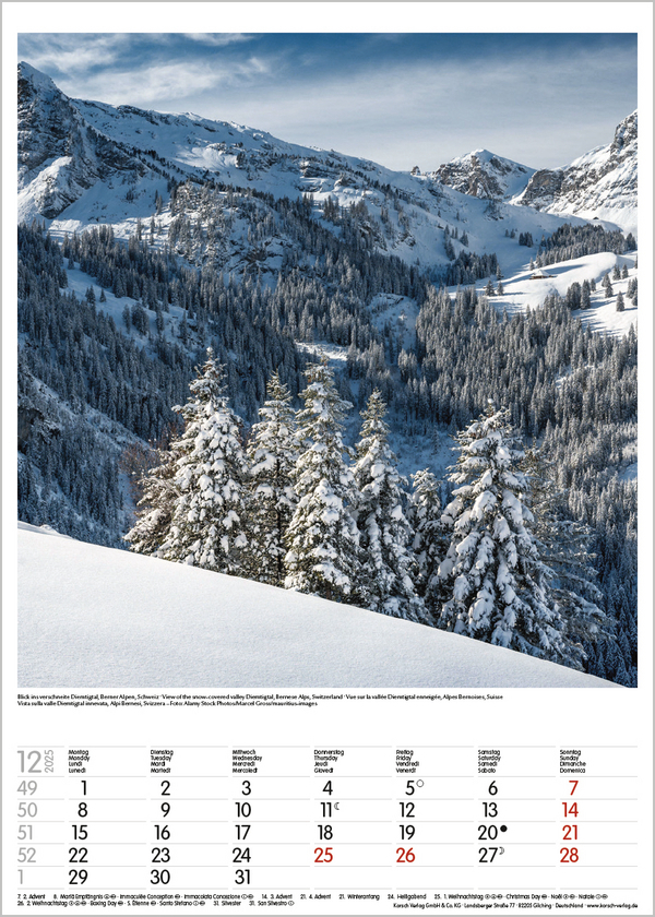 Bild: 9783731876090 | Alpen 2025 | Wandkalender mit Fotos von den Alpen. Format 30 x 42 cm.