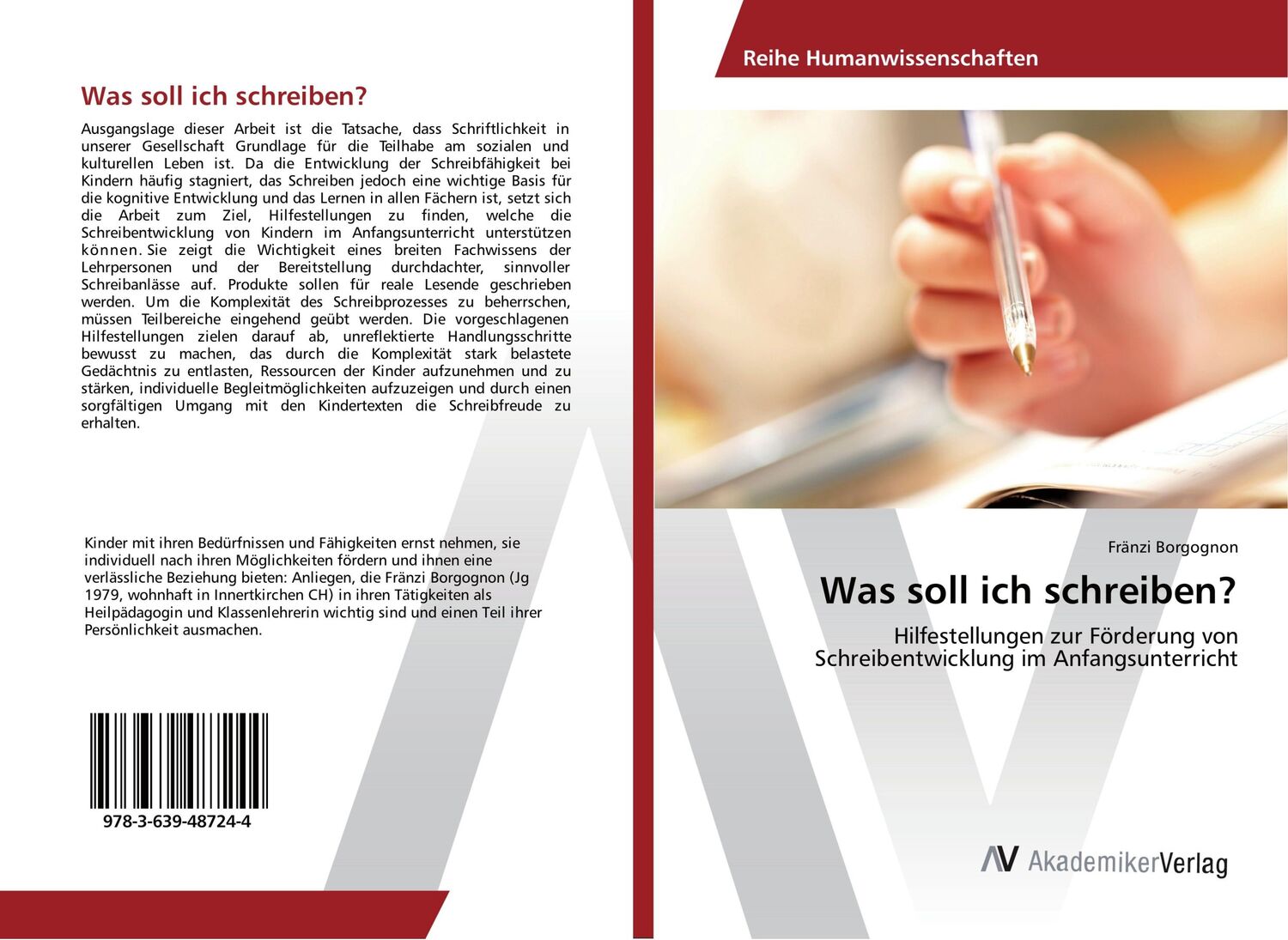 Cover: 9783639487244 | Was soll ich schreiben? | Fränzi Borgognon | Taschenbuch | Paperback